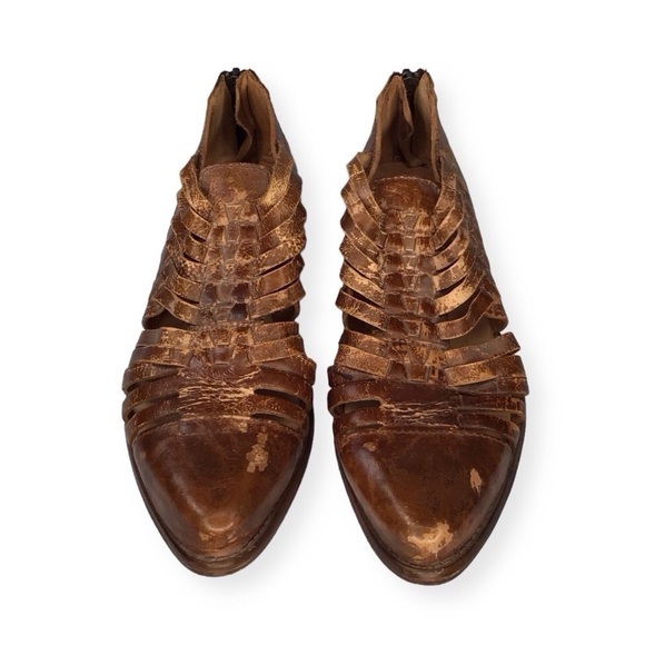 BED STU Las Cruces Tan Lux Leather Shoes Size 8.